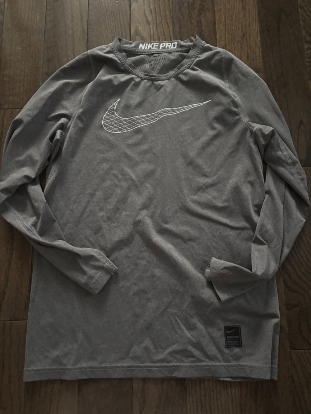 YouthNike Pro Long Sleeve Training Shirt - Gray